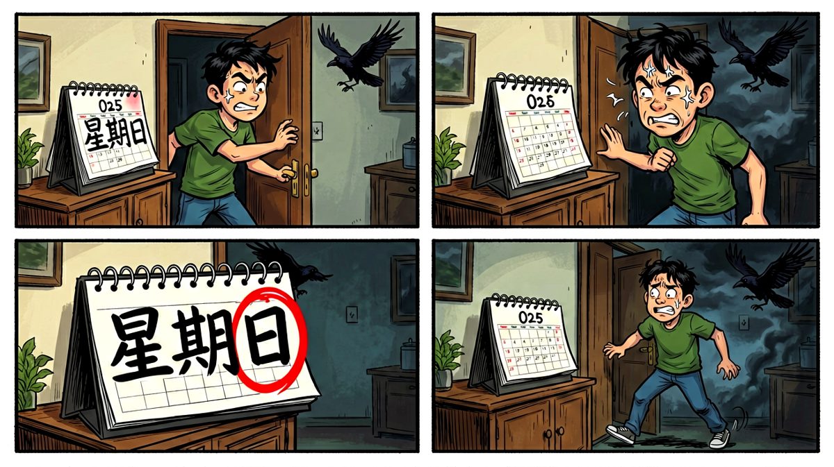 推开门才发现——今天是周日，白忙活了。