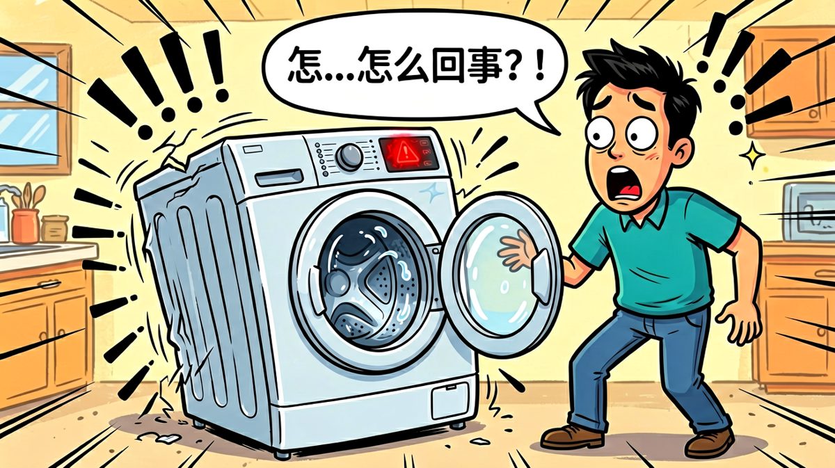 洗衣机突然故障让男子惊愕万分