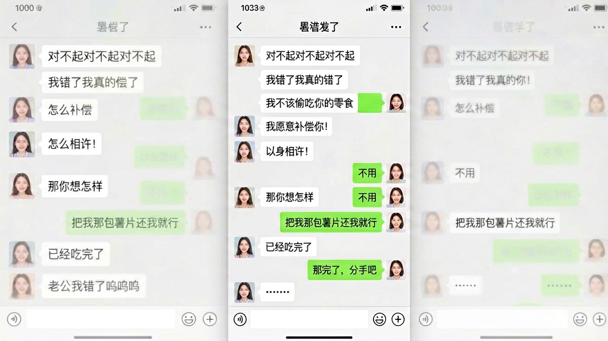 偷吃男朋友零食引发『分手危机'，结局让人哭笑不得