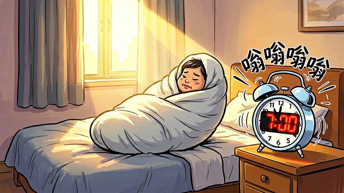闹钟准时在七点发动猛烈进攻