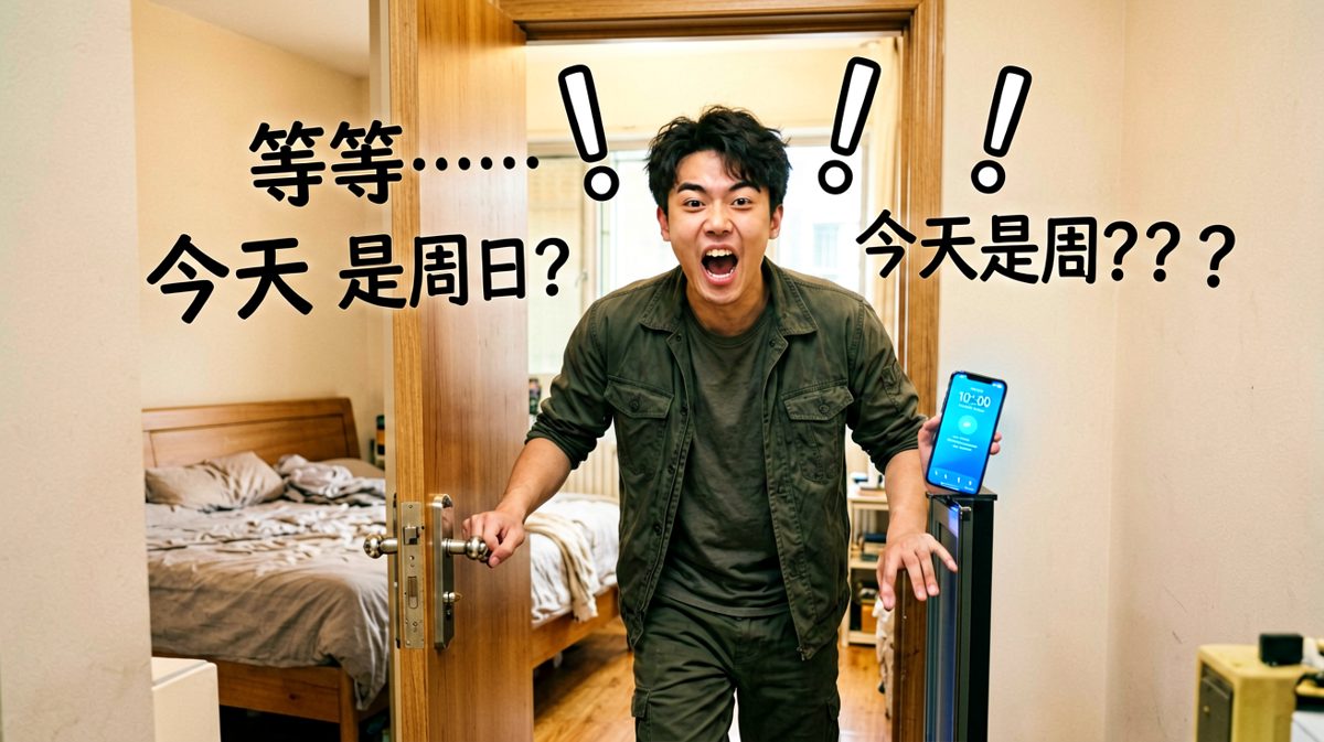 冲出门瞬间发现今天是周日——白挣扎了