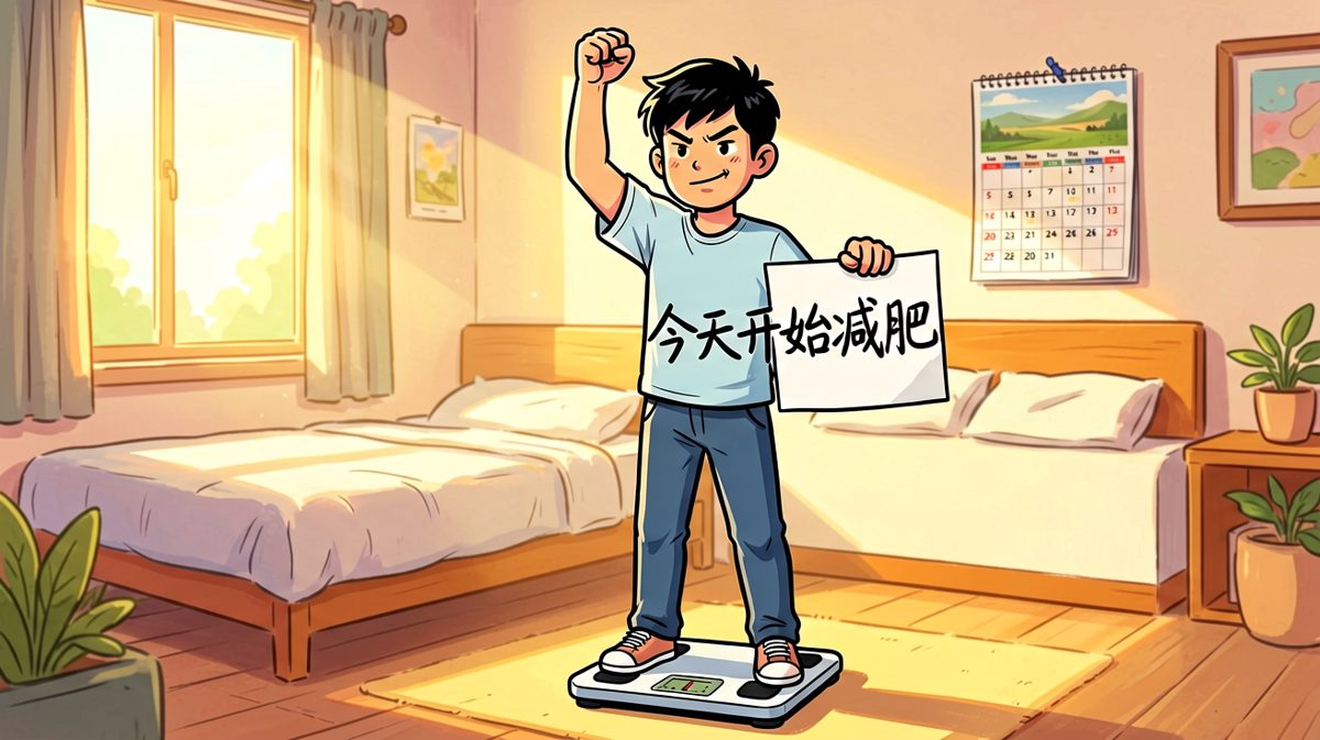 第一天，信誓旦旦立下减肥flag。