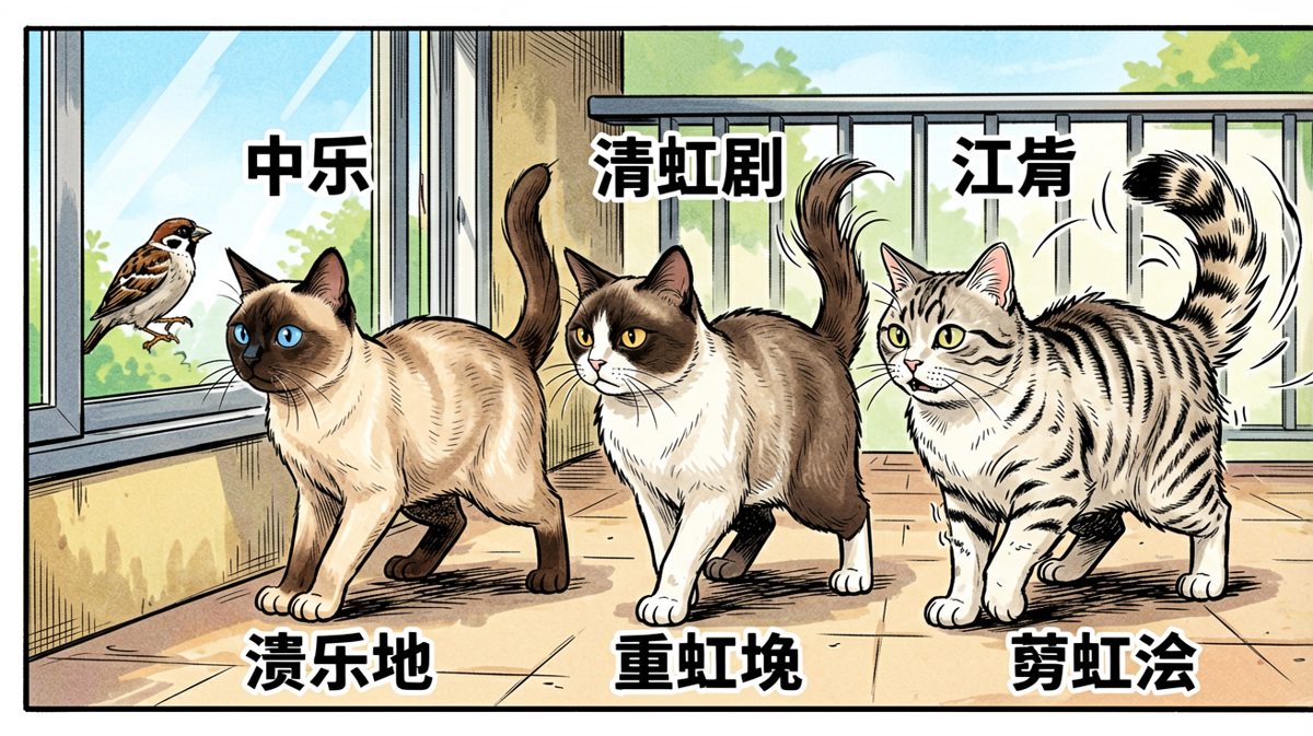 三猫对峙现场：雀：你们先打，我看完戏再走