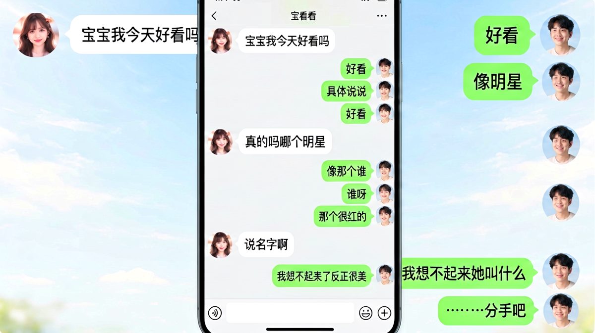 夸女友像明星却卡壳送命题
