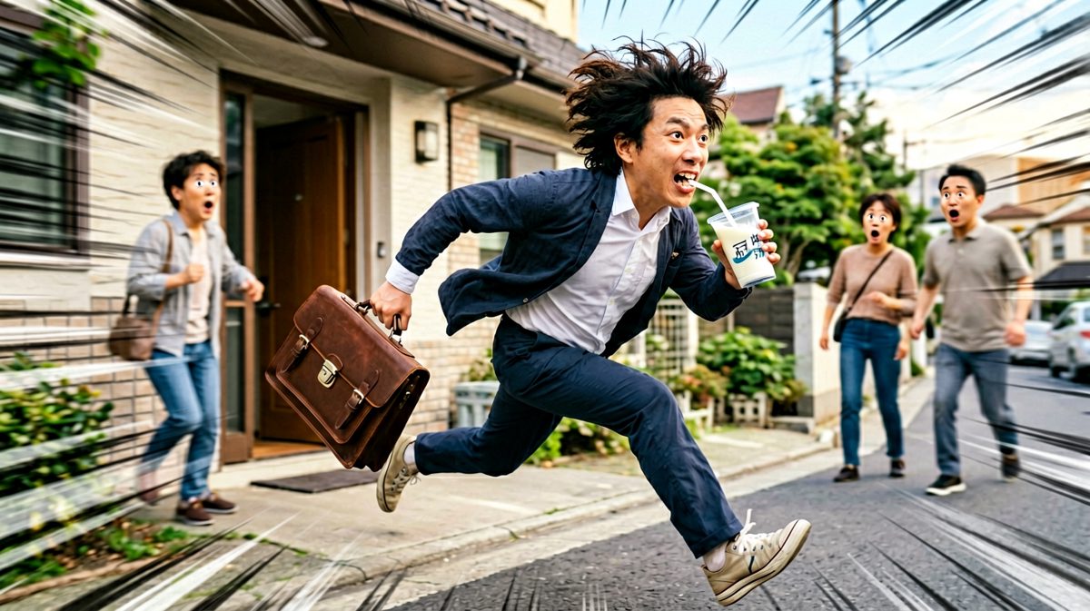 上班迟到！以光速冲向地铁站。