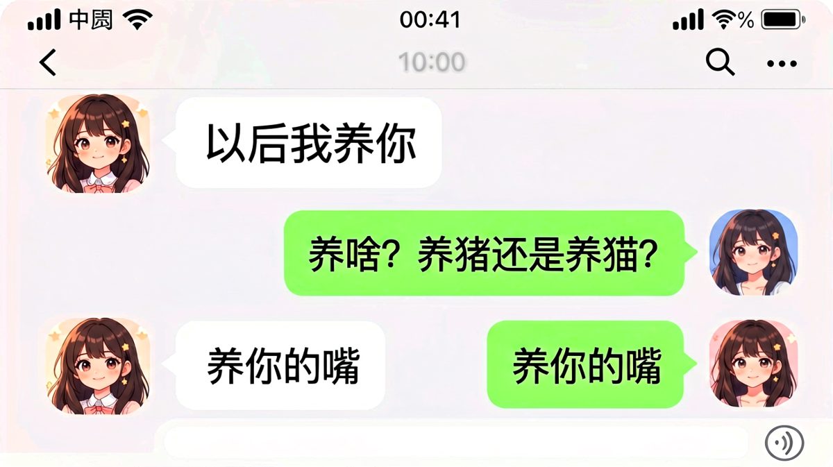 我说养你，你以为我在说养猪？