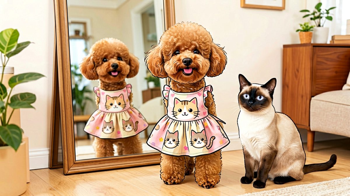 狗：只要我穿得够可爱，就没有猫能比我更像猫。