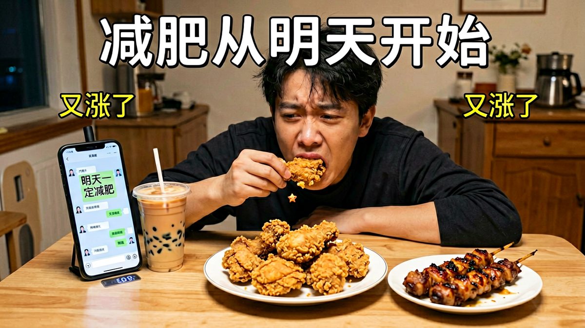 减肥路上的终极敌人：深夜外卖，经典翻车现场。