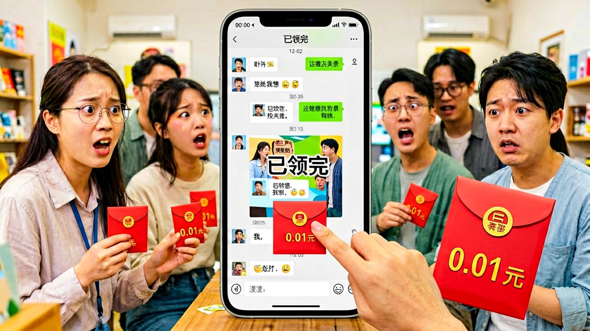 永远抢不到红包，0.01元的暴击伤害，经典社死瞬间。