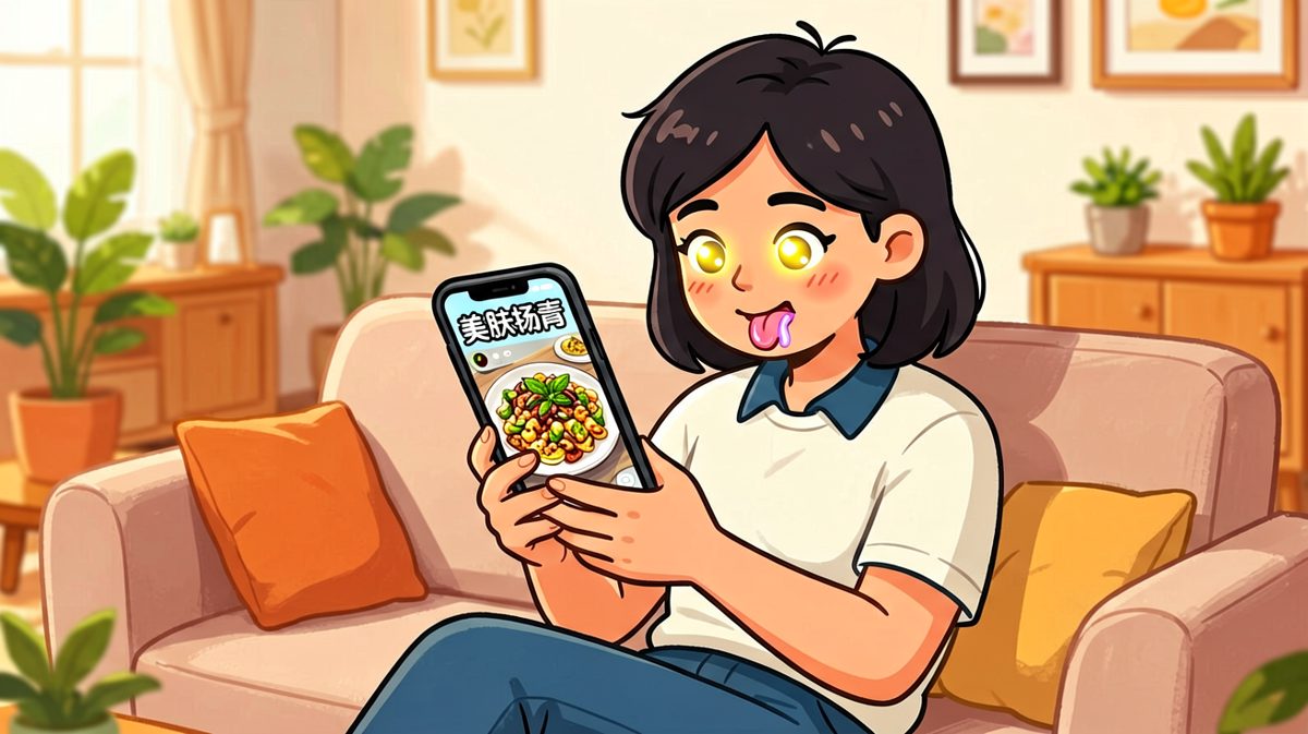 刷到美食视频，顿时信心爆棚