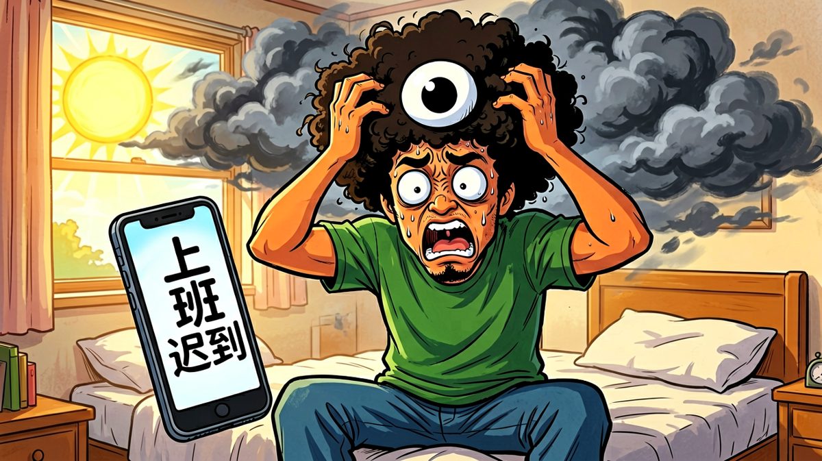第三格：闹钟赢了，全勤没了
