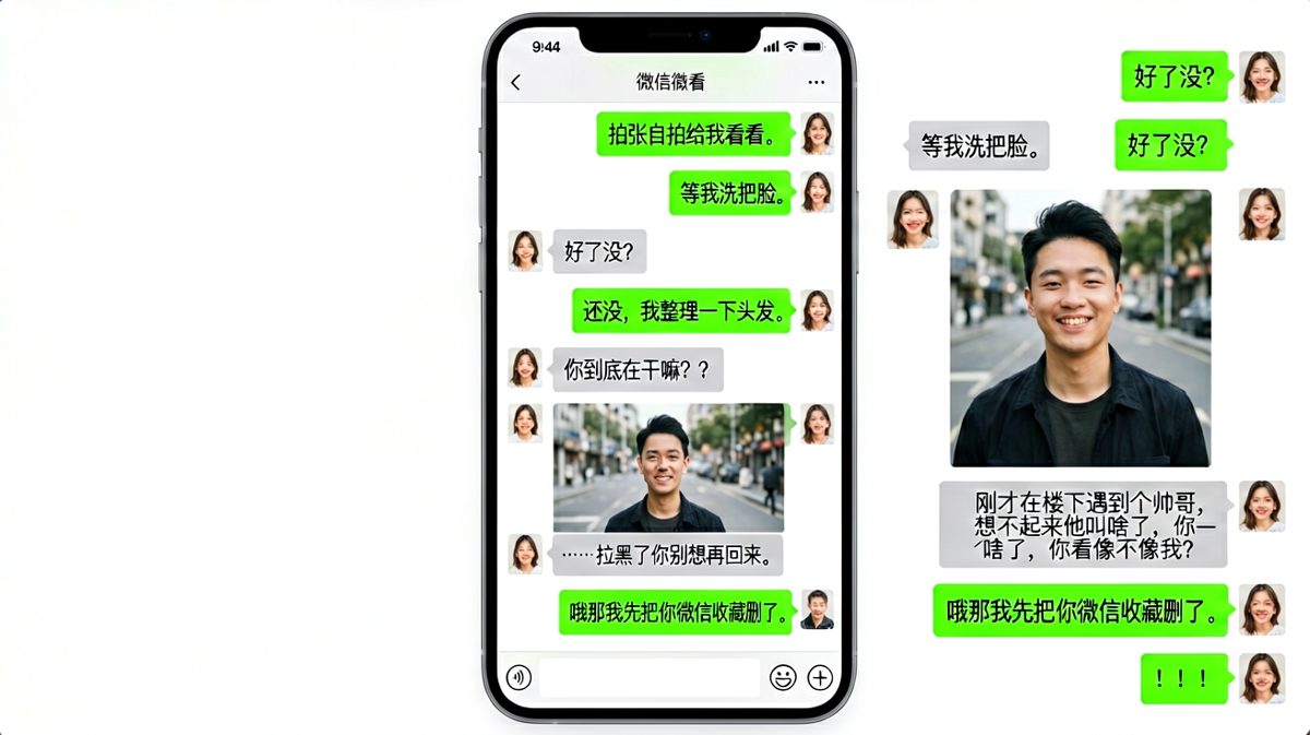 男生借拍照名义去搭讪帅哥，最后女生差点真被气走。