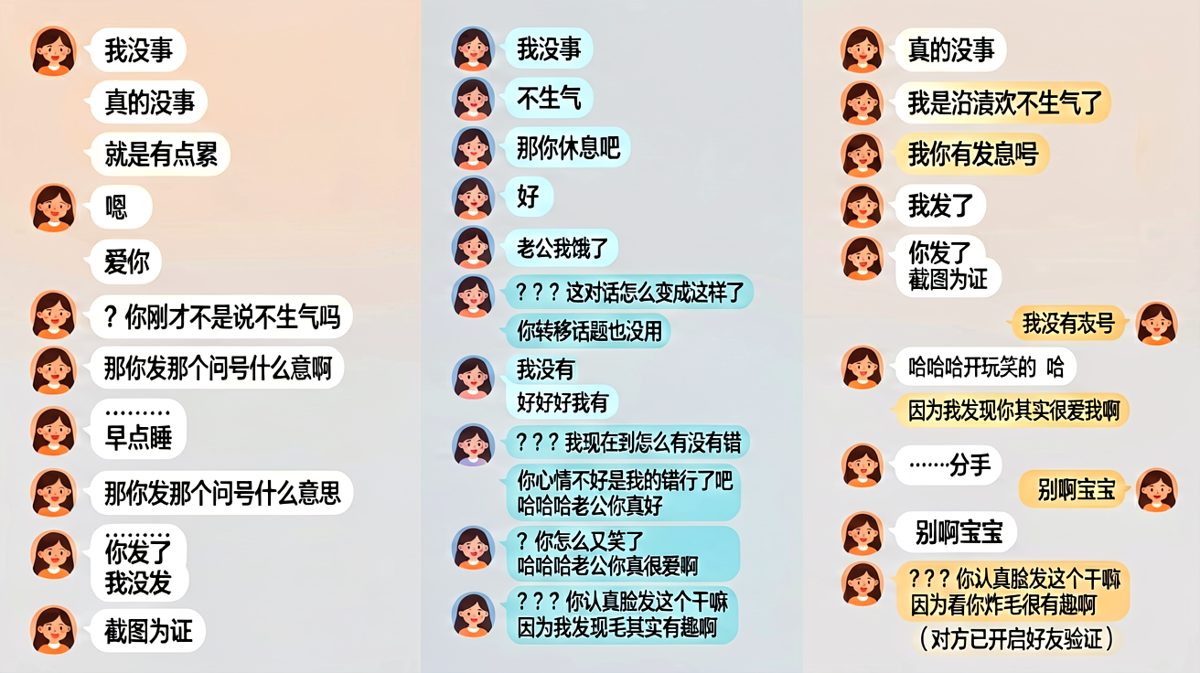 男方一句玩笑直接触发分手验证，套路反噬现场