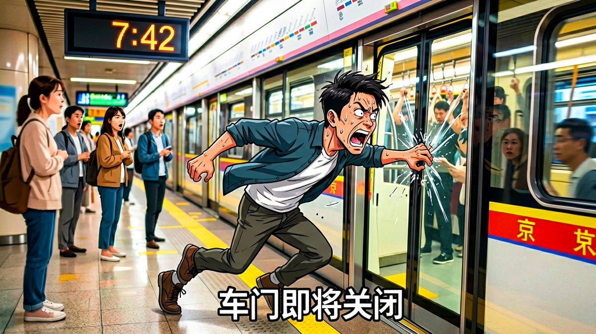 眼睁睁看着地铁关门