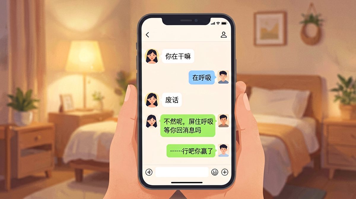 女生试探性的开场白，男生用一句话把天聊死又救回来。