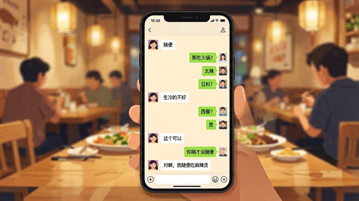 '随便'的终极内涵——不是随便选，是随便你随便但最后必须按我的来。