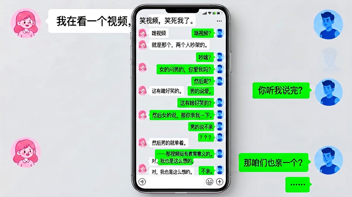 女生讲笑话套路满满，男生最终也没躲过