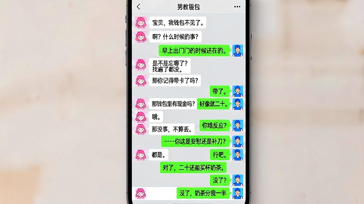 钱包丢了女生第一反应是奶茶，神逻辑破防男生