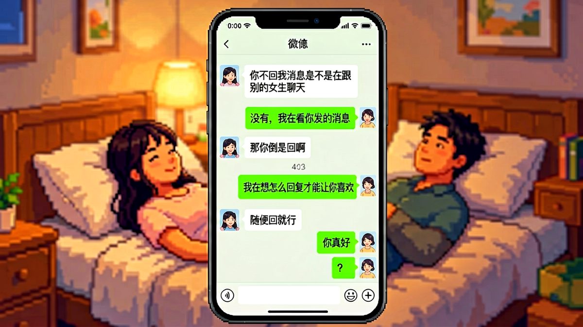 试探反转：男生笨拙回应被女生连环追问逗笑