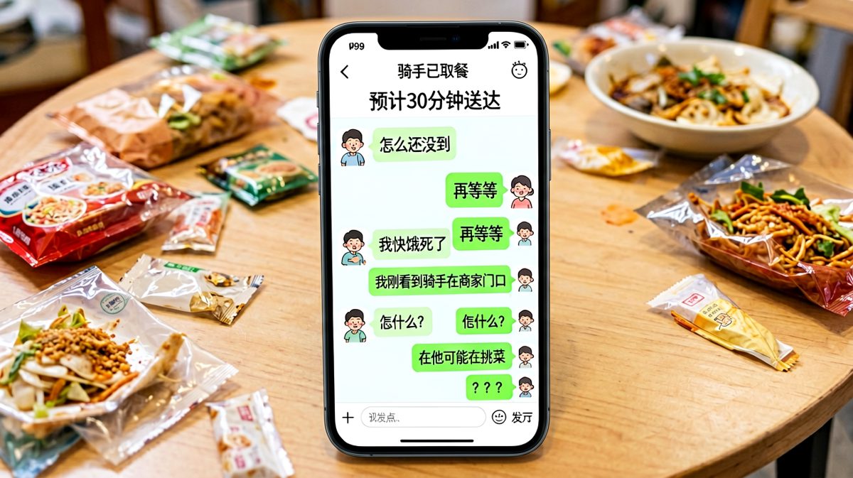 外卖等待：骑手拖延引发女生暴躁吐槽