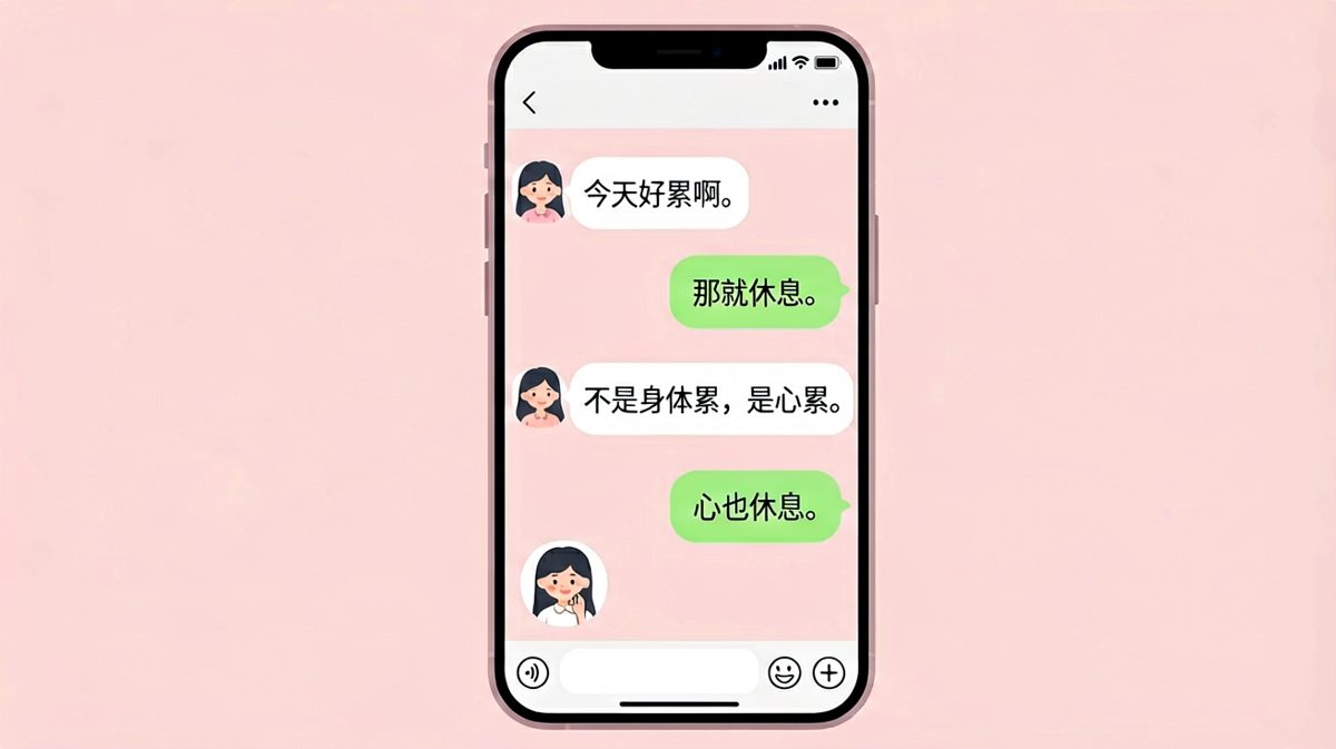 女生说心累求安慰，直男男友的回复让人哭笑不得