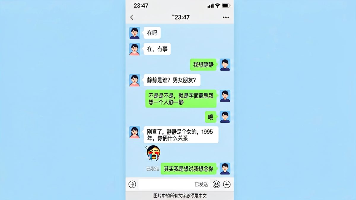 一句"我想静静"引发的血案，最后男生试图挽回却已被免打扰