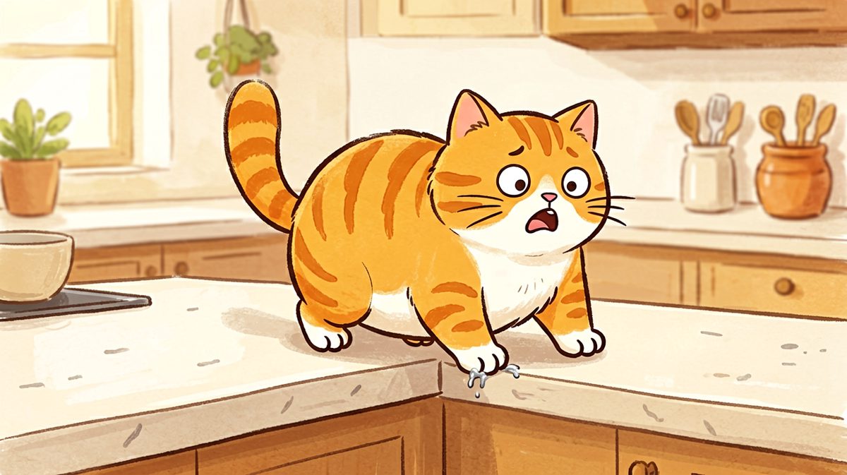 它以为自己是只瘦猫，直到重力给了它一记重锤。