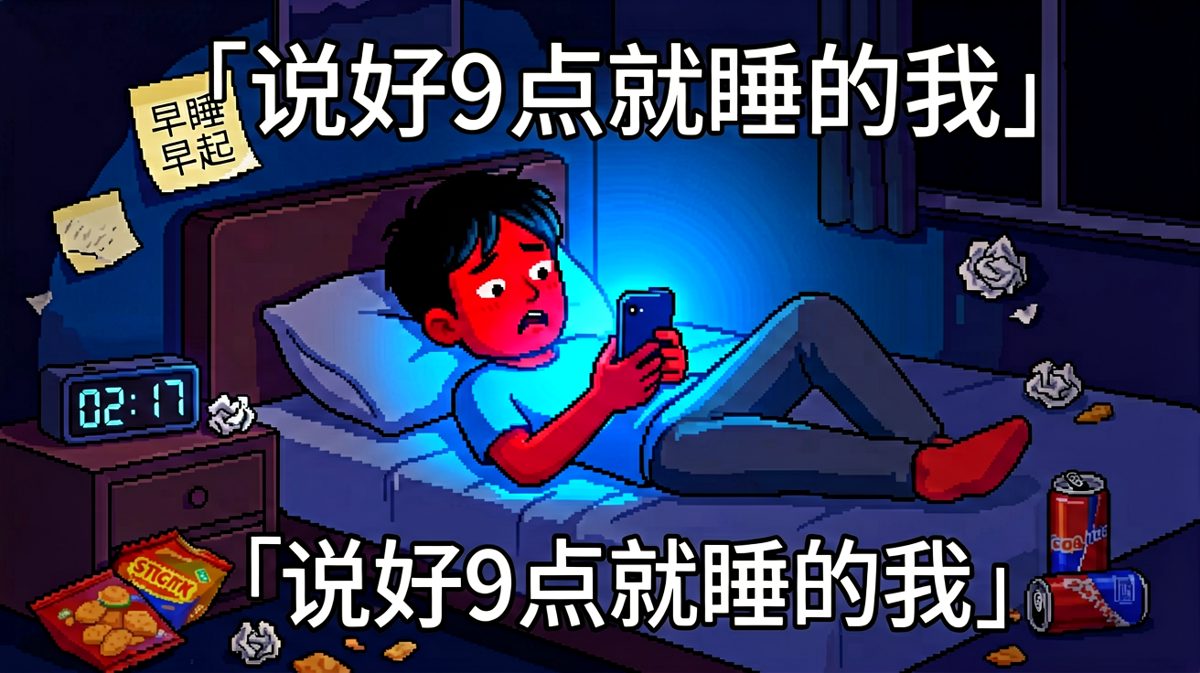 凌晨两点的我：再刷五分钟就睡，这已经是我第87个五分钟了。