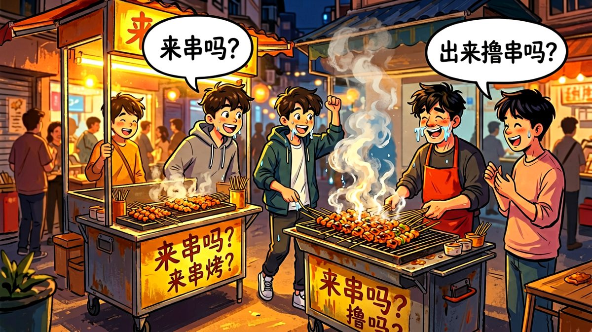 第三天，锻炼完路过烧烤摊，灵魂开始动摇……