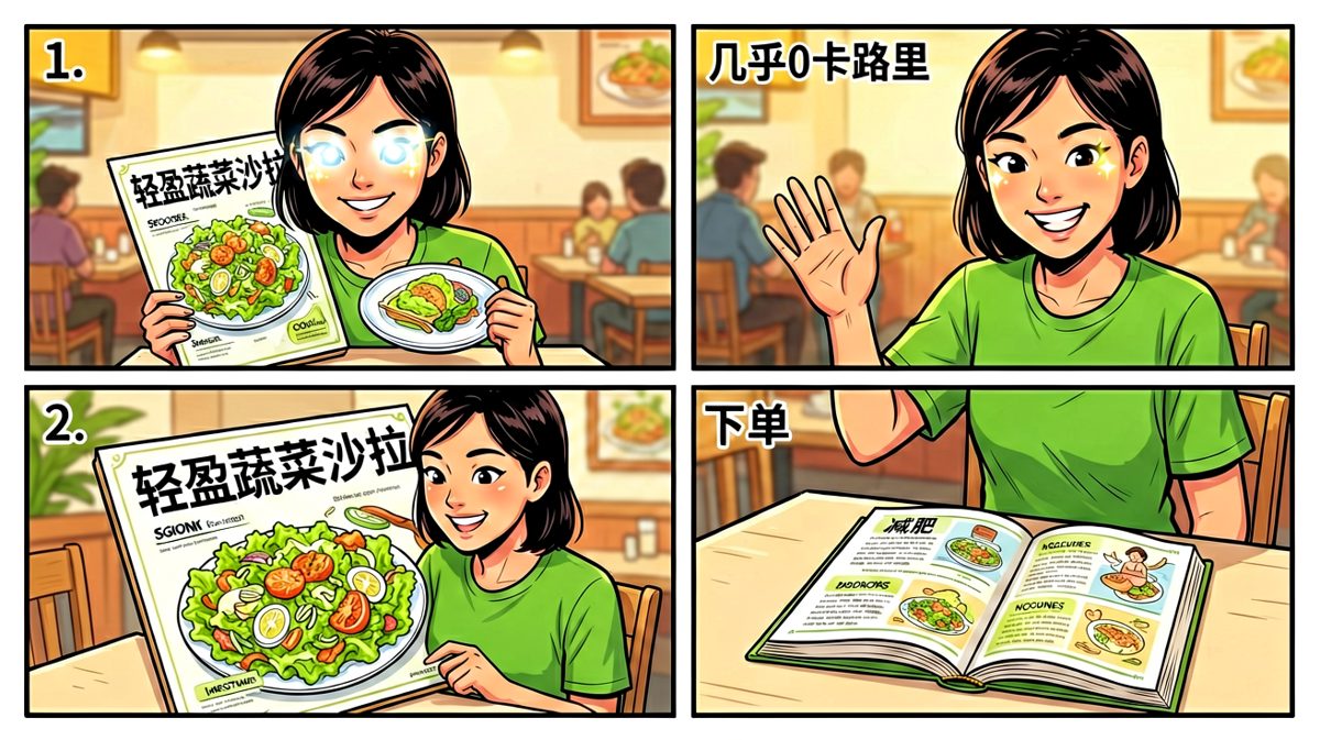 选了一份看起来超健康的沙拉