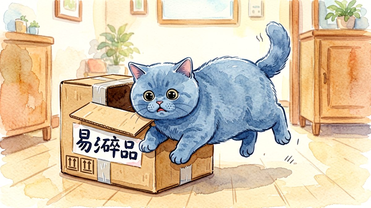 猫：只要我够努力，箱子就能装下我。