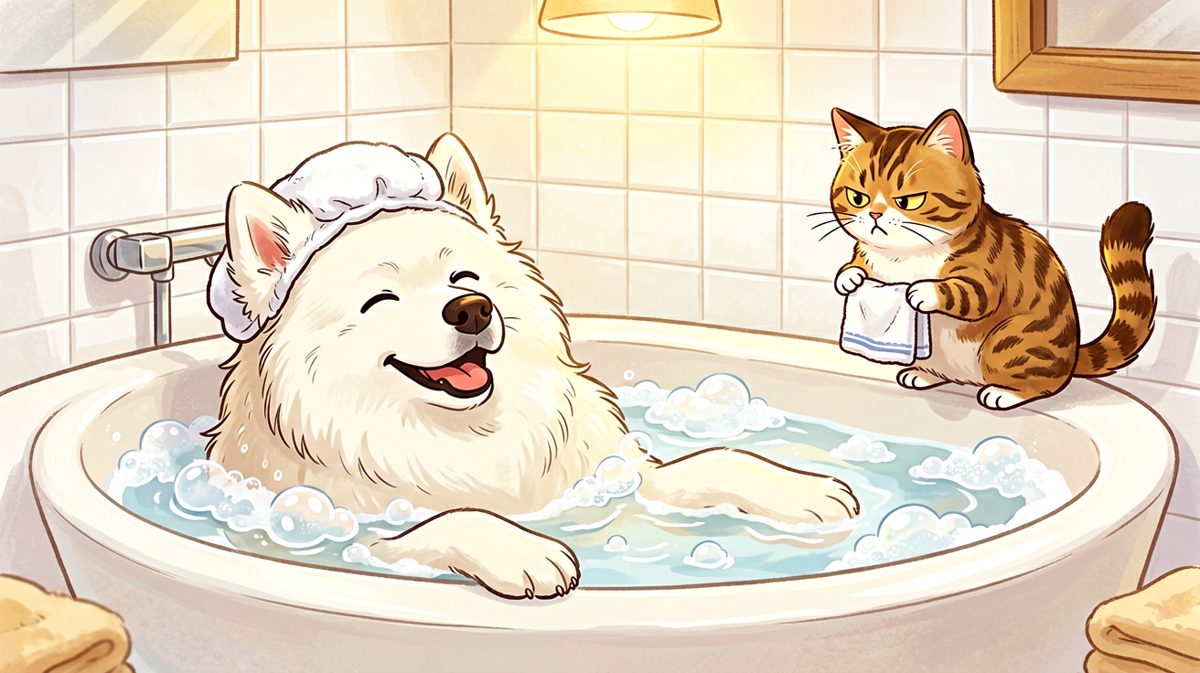 猫：这位顾客，您的SPA疗程结束了，请另行付费。