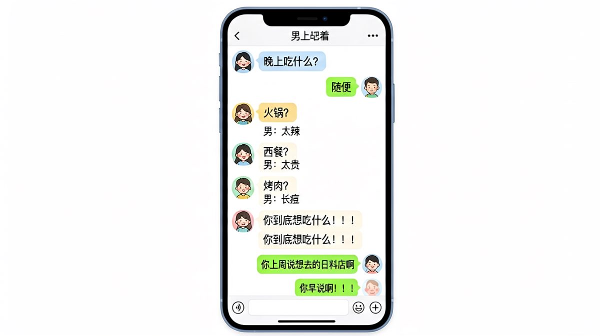 从'随便'到'日料店'——男生终于不说随便了