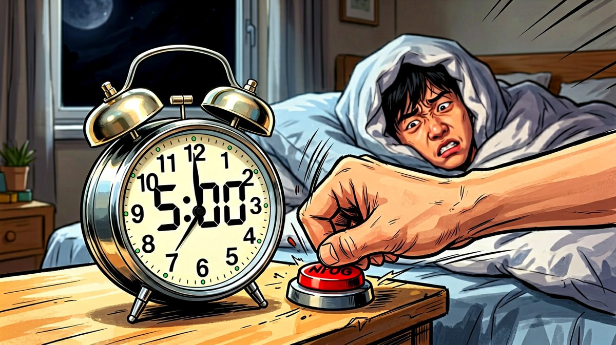 闹钟响起瞬间，本能按掉继续睡