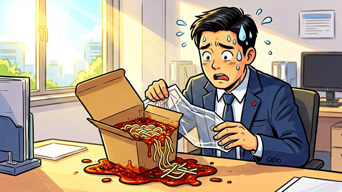打开外卖袋的那一刻，世界崩塌了——汤洒了一半！