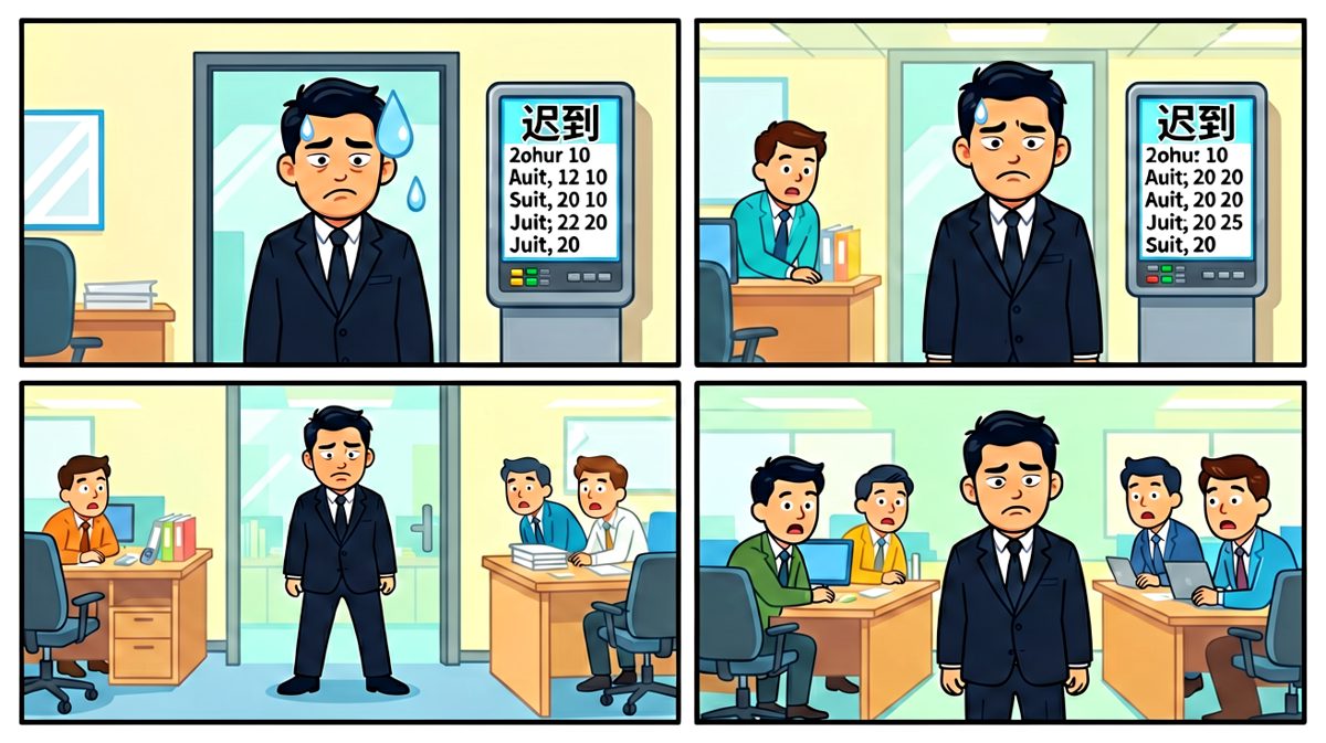 我：我准时到了（骗你的）