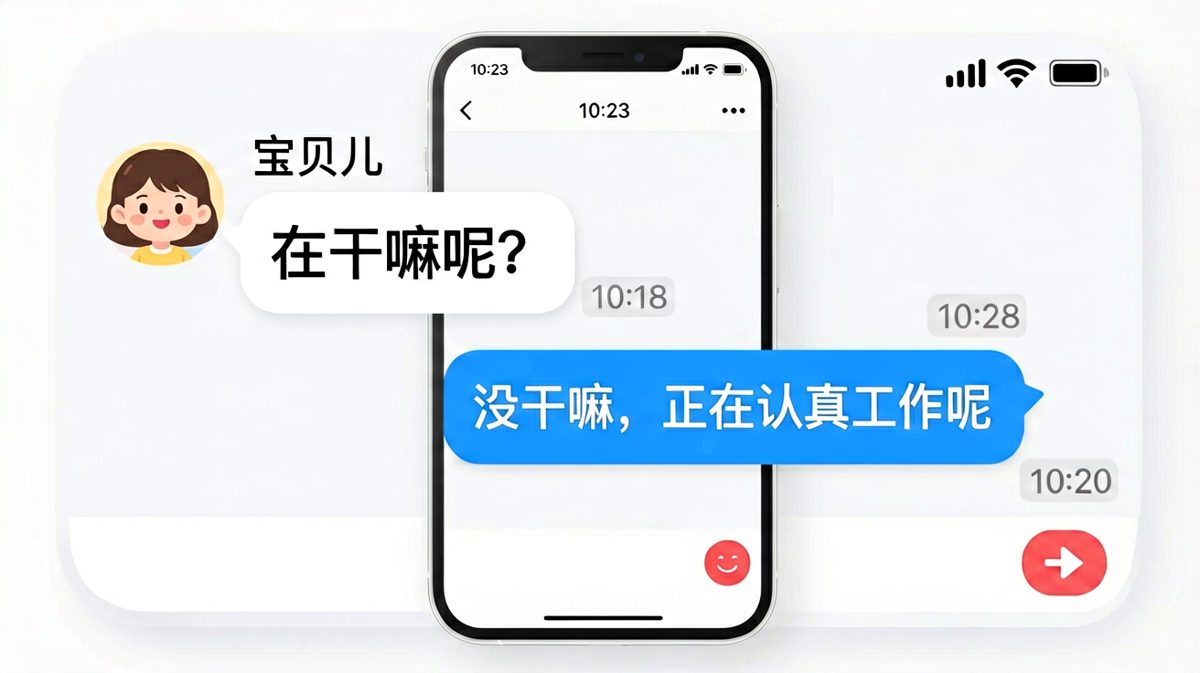 宝贝儿问在干嘛，男友信誓旦旦说在认真工作——下一秒就被当场抓包。