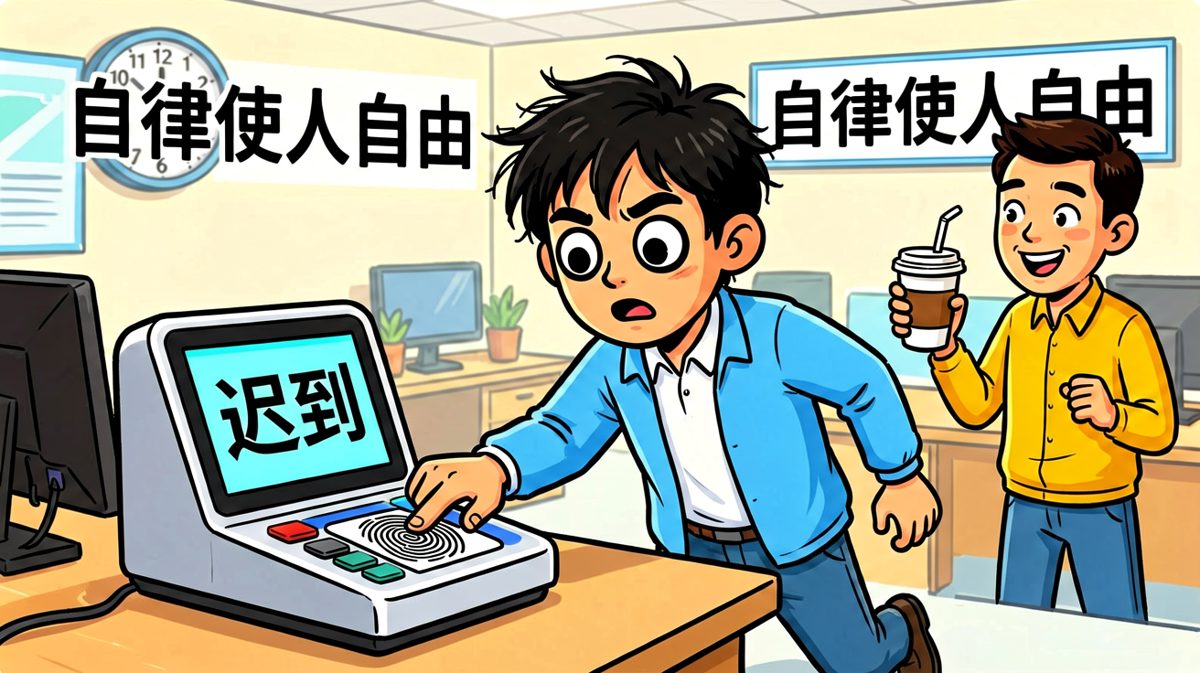 冲到公司还是晚了，自律使人自由……个鬼啊。