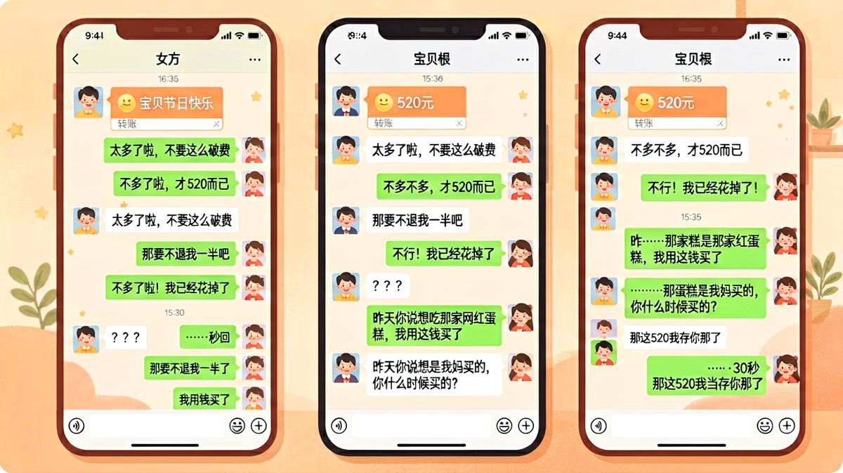 520转账后的连环反转，男朋友这波操作让人哭笑不得