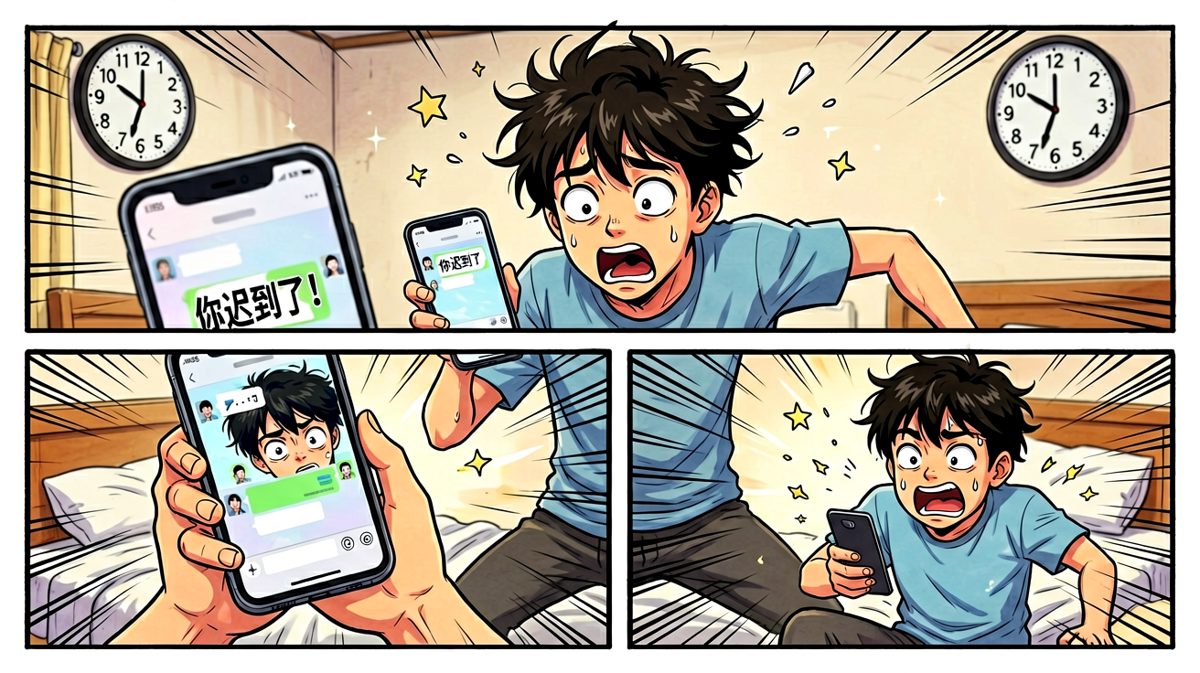 猛然惊觉要迟到了！