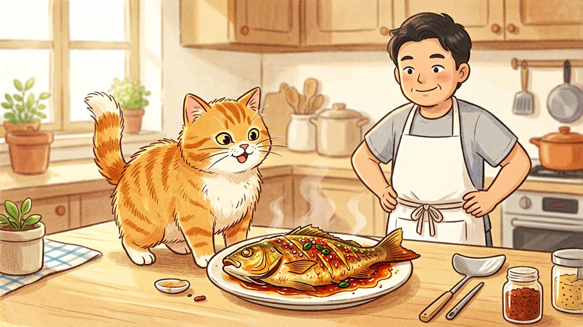 偷吃被抓，猫咪却一脸"是我做的，怎么了？"的嚣张表情