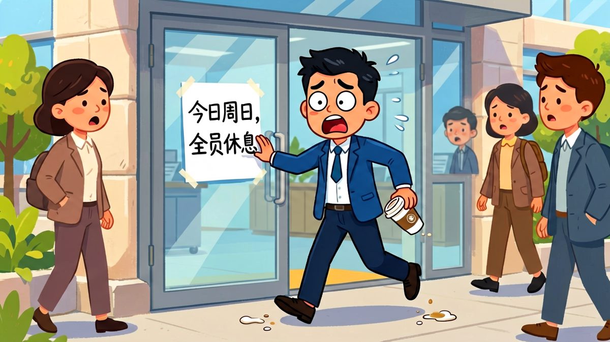 推开门——周日？！我的笑容凝固了。