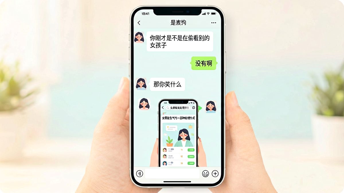 偷看别的女孩？结果他是在搜求生攻略