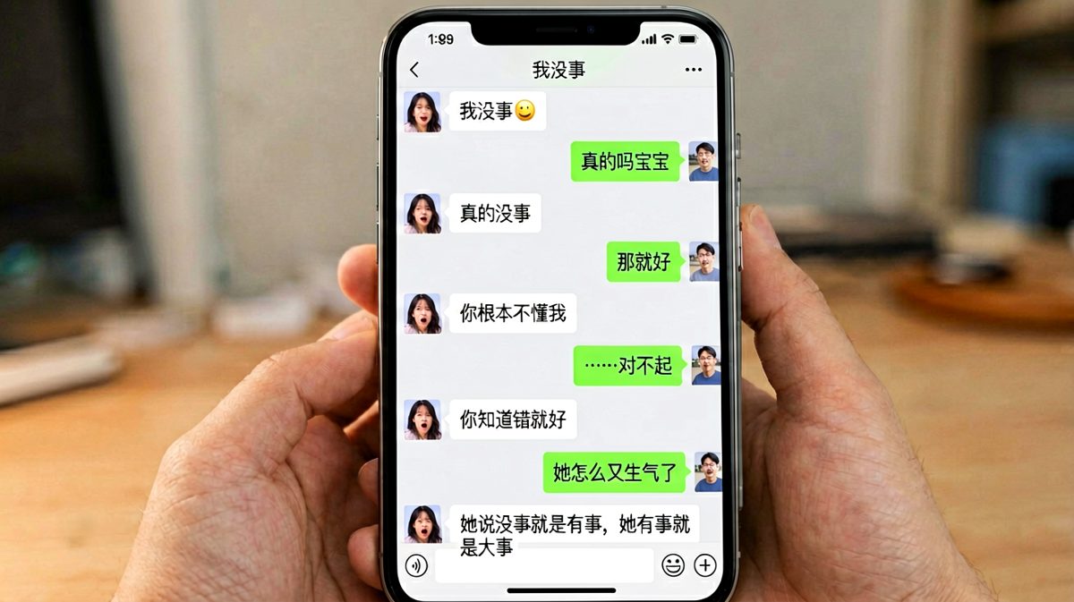 「我没事」= 暴风雨前的宁静，男生瞬间崩溃