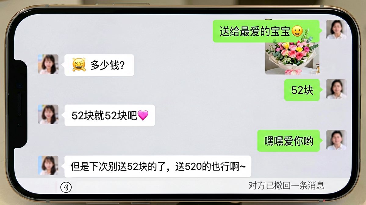 第3幕：52块收到夸奖，但我撤回了一条矫情