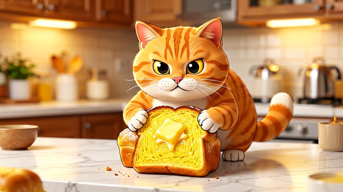 此猫此时已不是猫，是面包的守门人。