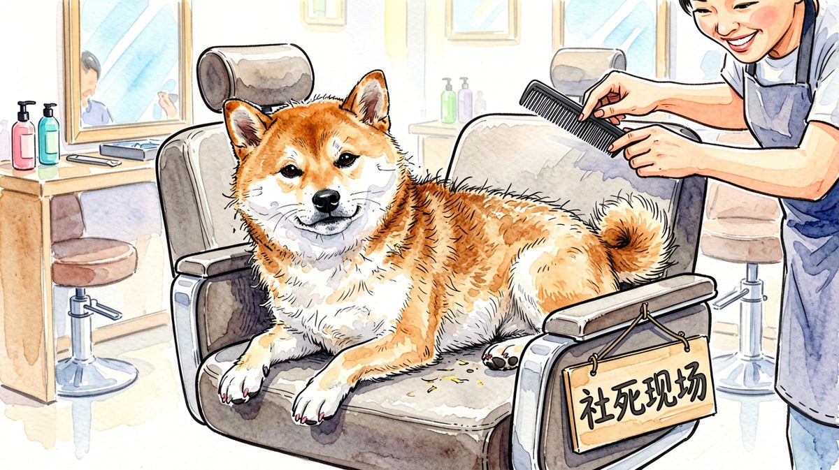 剃完即社死，柴犬的表情说明了所有事。