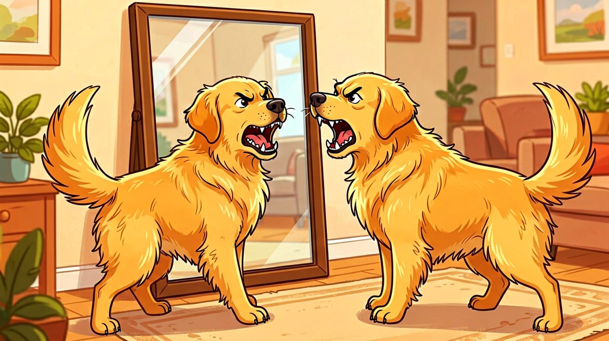 金毛：你！给我出来单挑！……等等那家伙怎么和我长得一样？