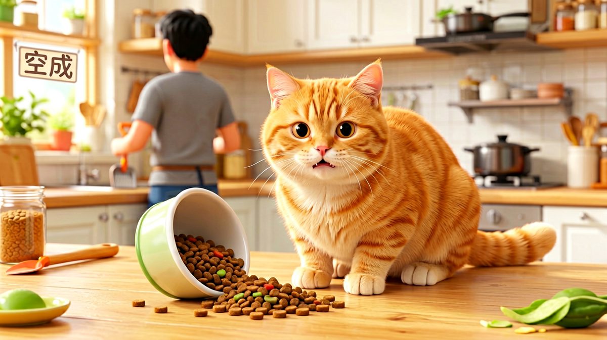 猫：我只是帮你尝尝，这碗是不是过期了。