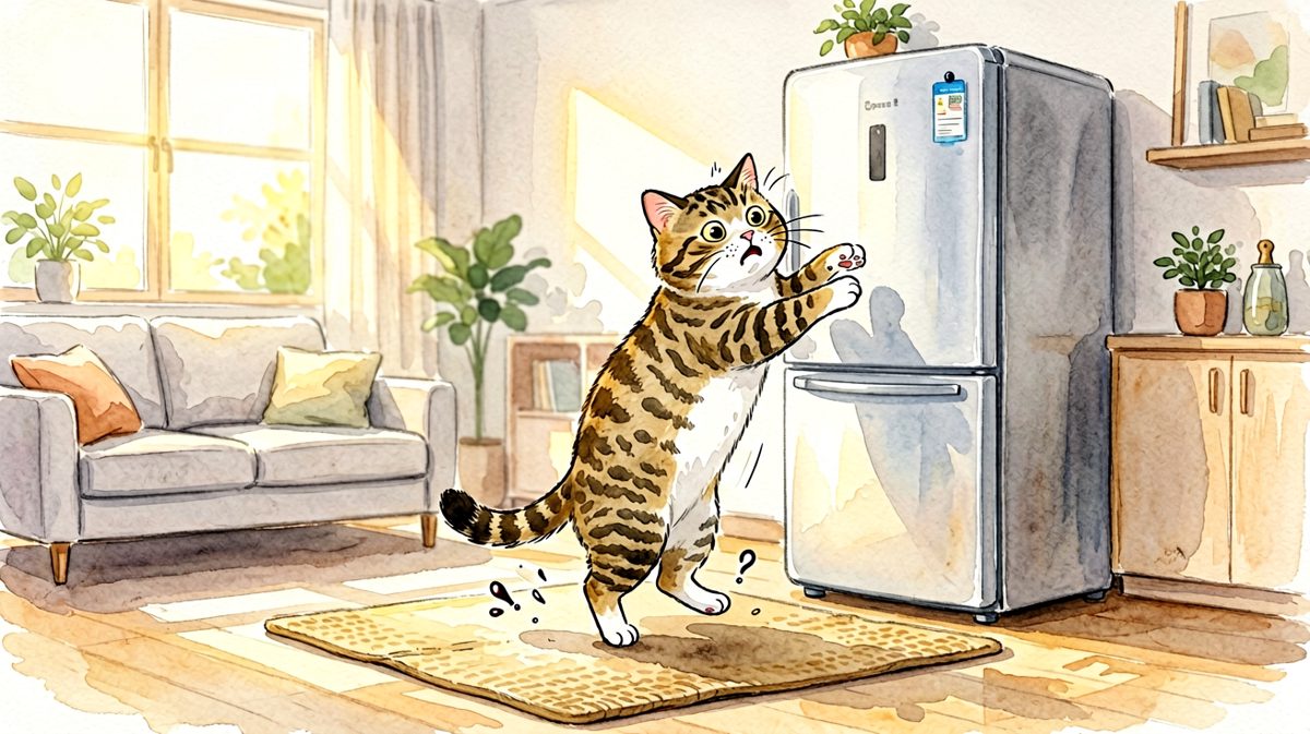 猫：我以为我能行，结果冰箱也看不起我。